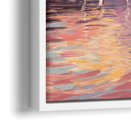 Madison Sunset Over Capitol - Close-Up White Frame Canvas