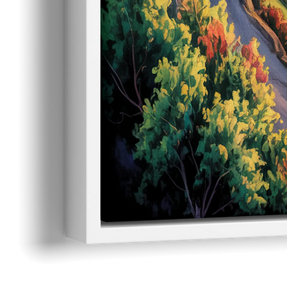 Niagara Falls Tourist View - Close-Up White Frame Canvas