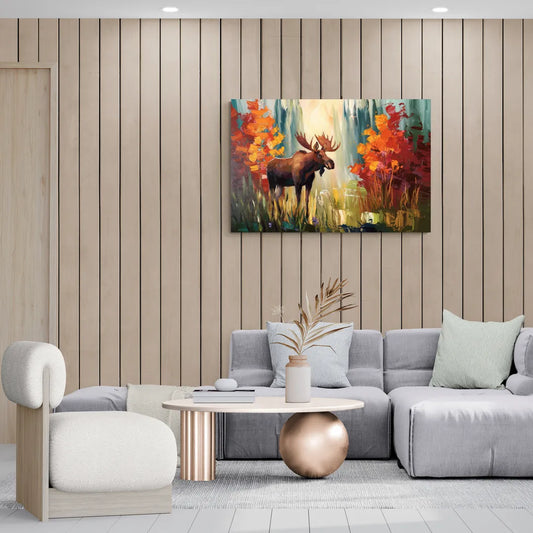 Anchorage Moose In The Wild - Canvas Wall Art Living Room
