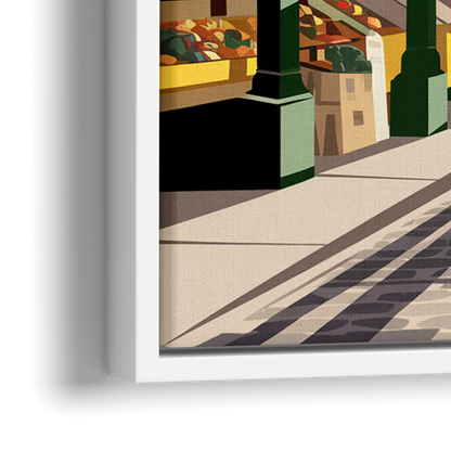 Omaha Old Market Charm - Close-Up White Frame Canvas