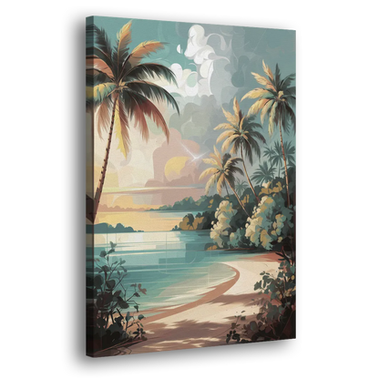 Key West Palm Tree Serenity - Canvas Print Art Sides