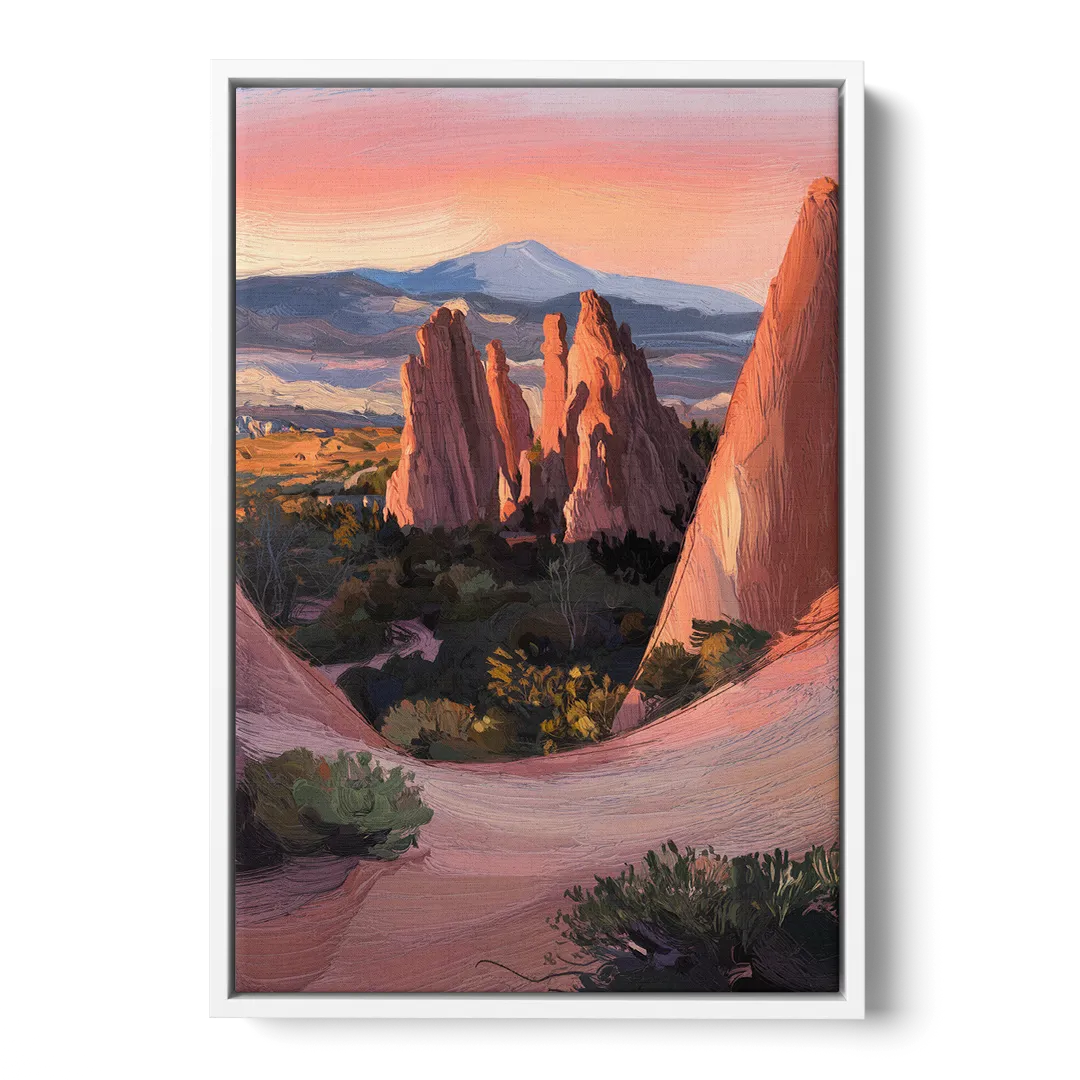 Colorado Springs Garden of the Gods - White Frame Canvas
