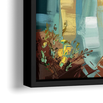 Bar Harbor Seaside Village - Close-Up Black Frame Canvas