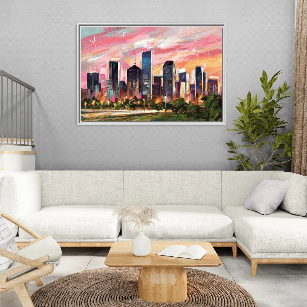 Houston Texas Pride - Living Room White Frame Canvas