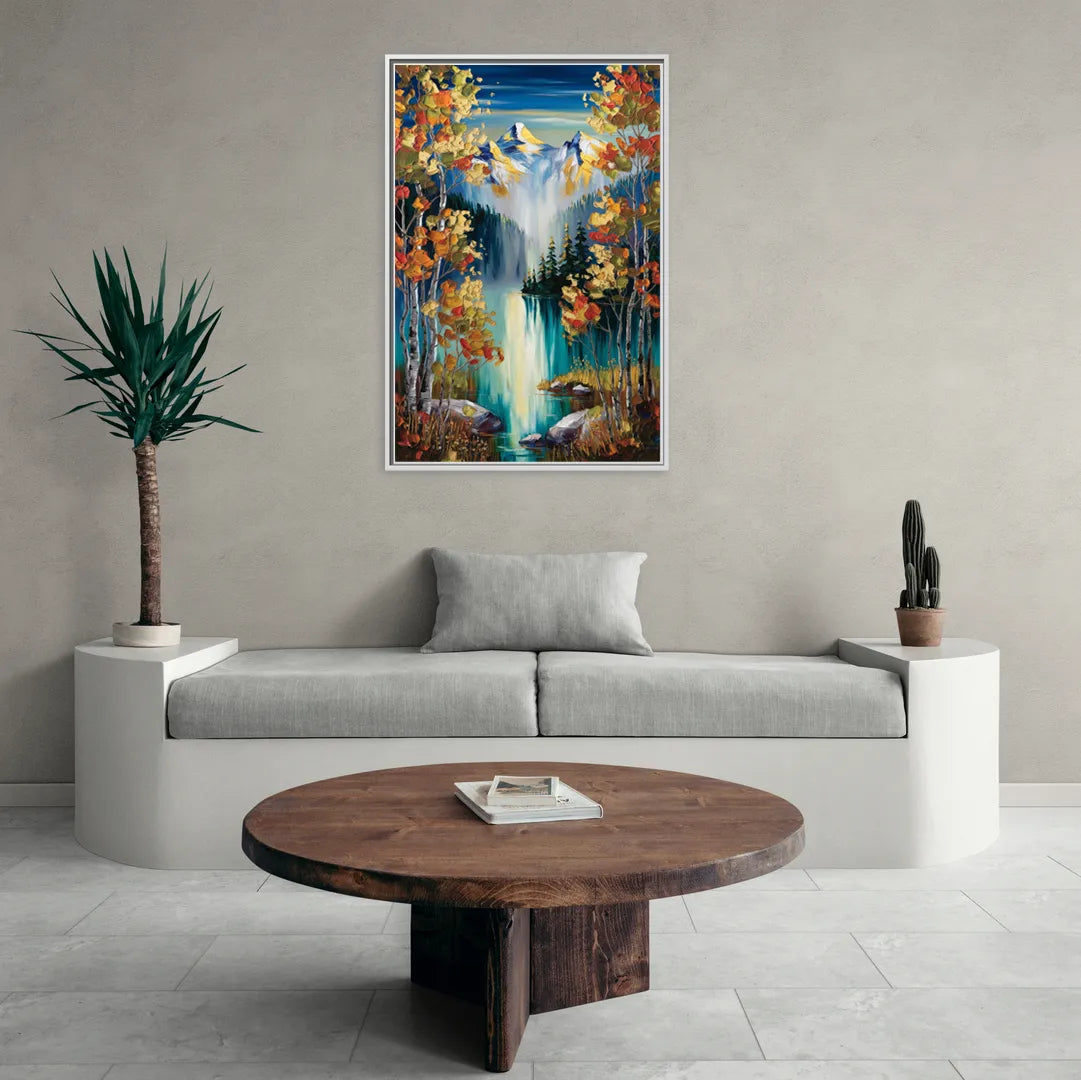 Aspen Alpine Serenity - Living Room White Frame Canvas