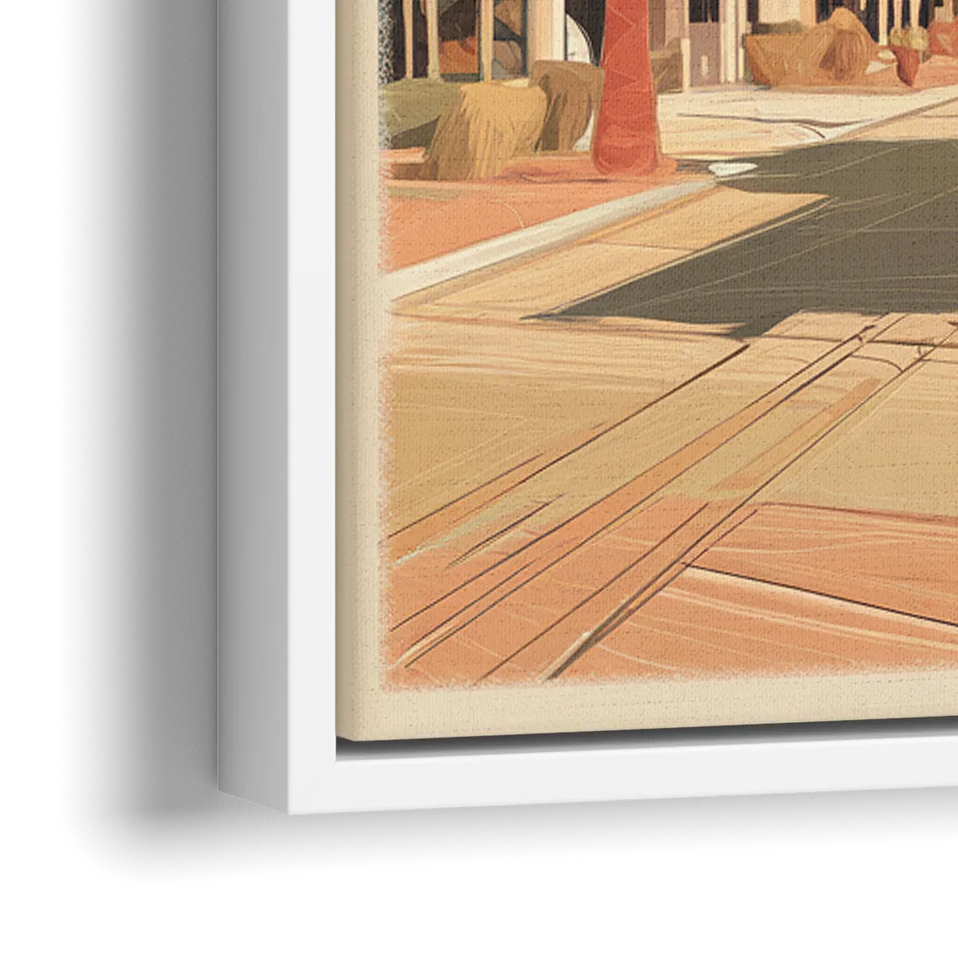 Chandler Downtown Streets - Close-Up White Frame Canvas