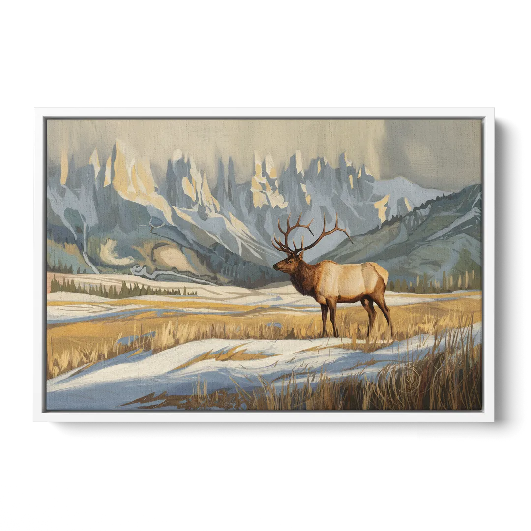 Jackson Hole Wildlife Serenade - White Frame Canvas