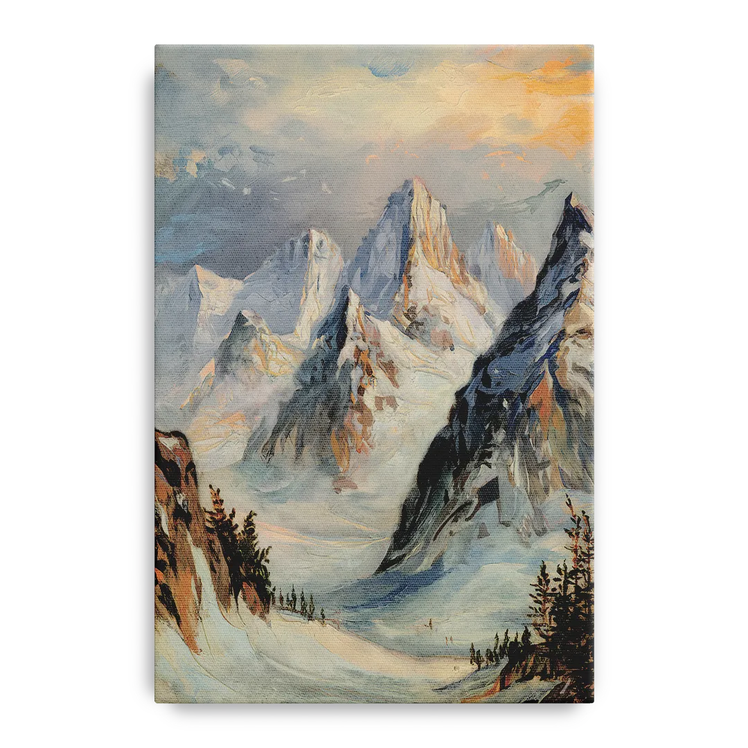 Anchorage Snowy Peaks - Canvas Wall Art