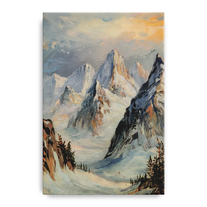 Anchorage Snowy Peaks - Canvas Wall Art