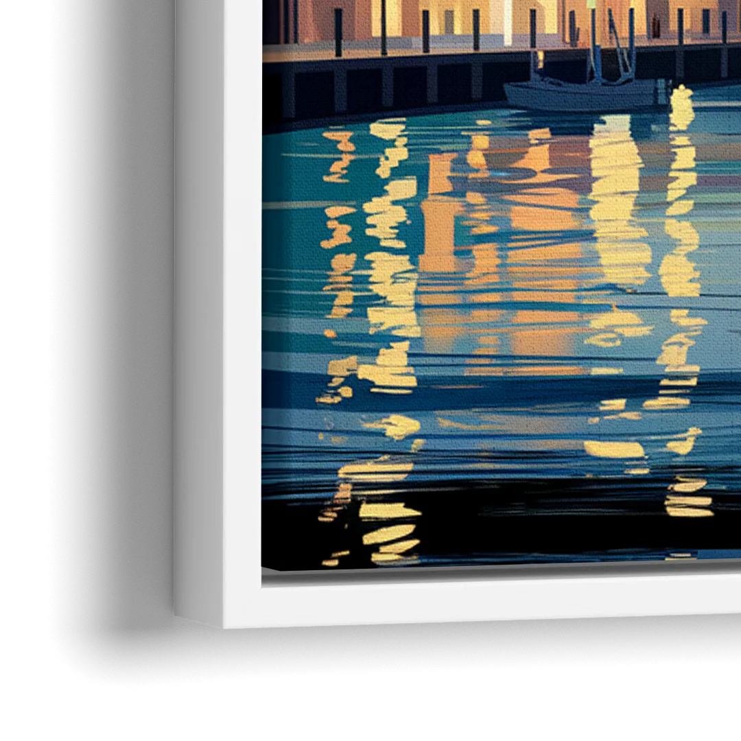 Norfolk Waterside District - Close-Up White Frame Canvas
