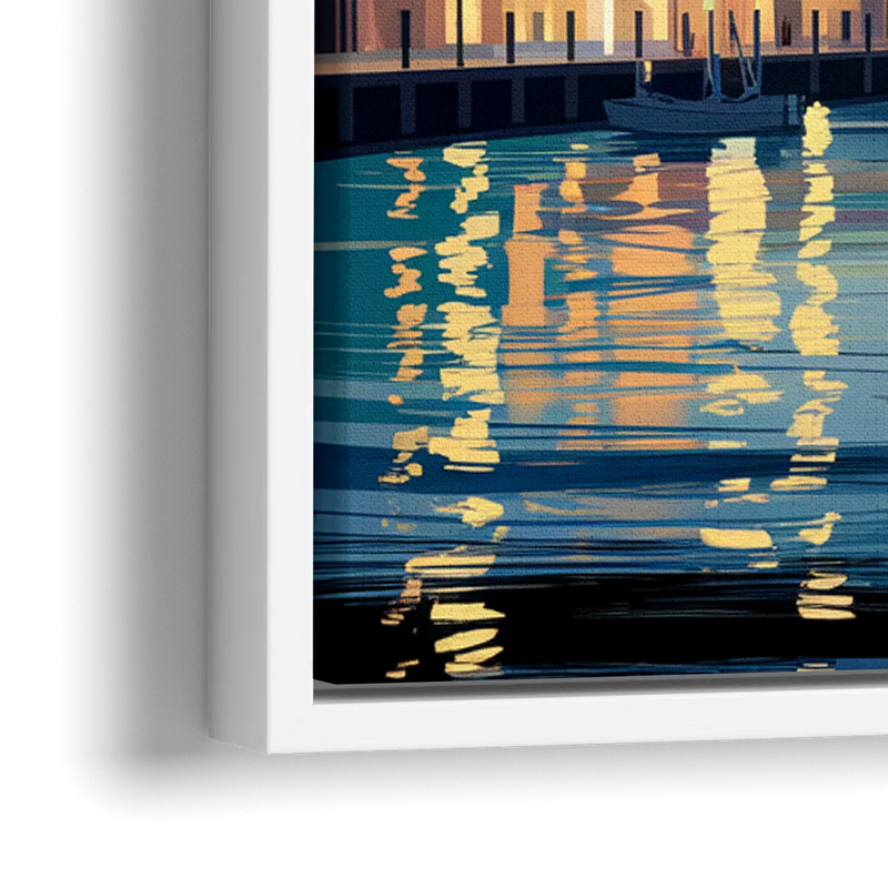 Norfolk Waterside District - Close-Up White Frame Canvas