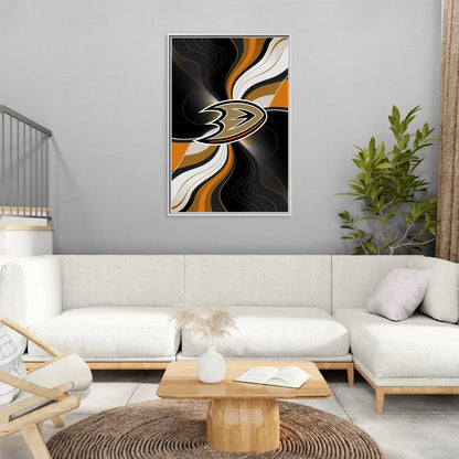 Anaheim Ducks Pride - Living Room White Frame Canvas