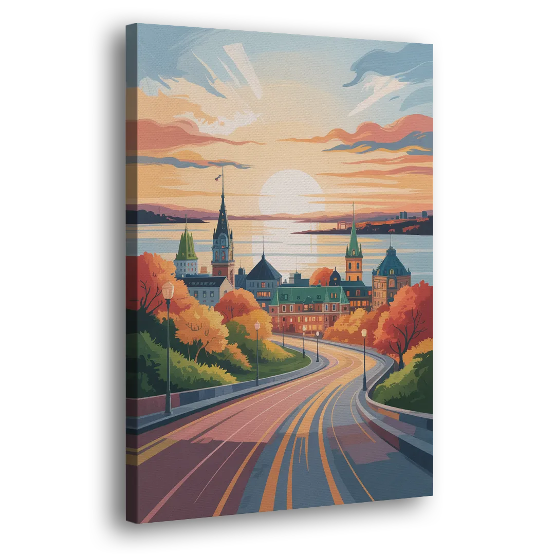 Quebec City Sunrise - Canvas Print Art Sides