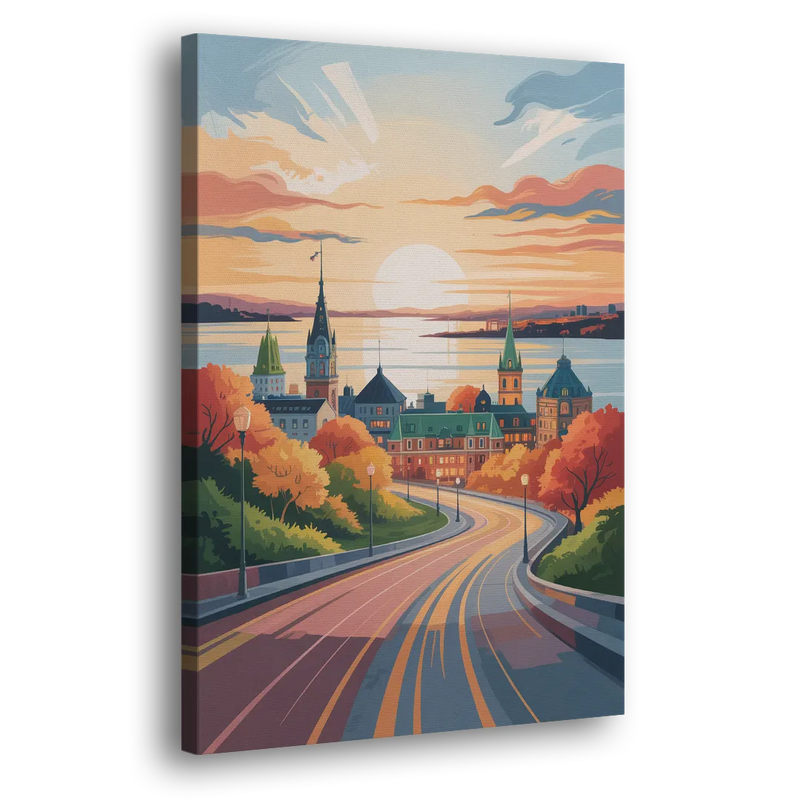 Quebec City Sunrise - Canvas Print Art Sides