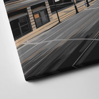 Detroit Downtown Streets Canvas Close Up