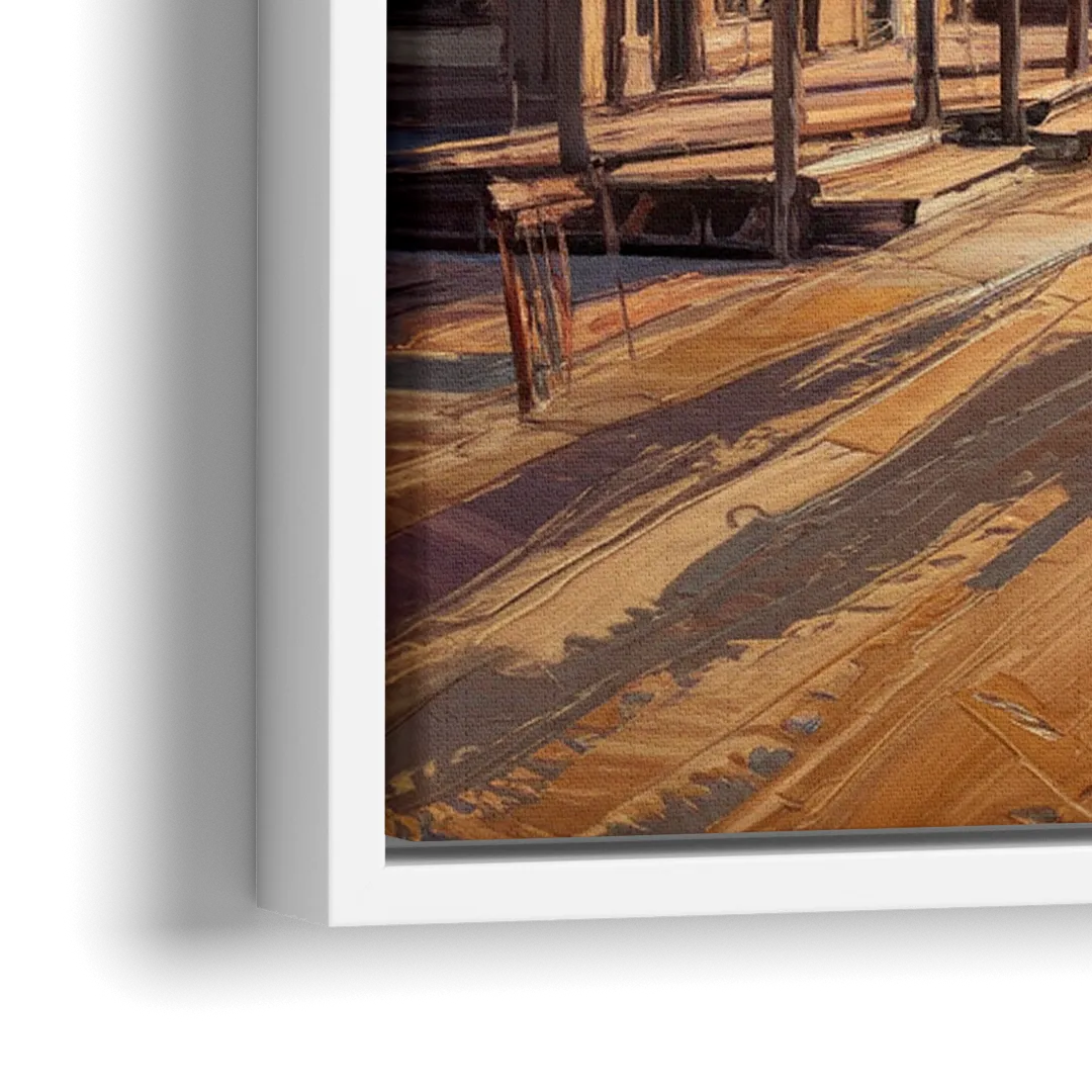 Tombstone Historic Main Street - Close-Up White Frame Canvas