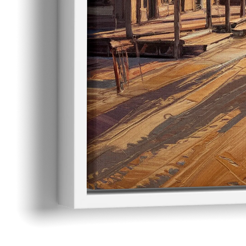 Tombstone Historic Main Street - Close-Up White Frame Canvas