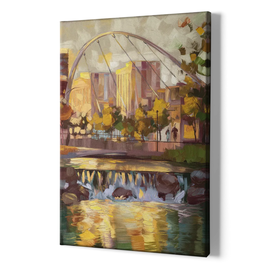 Greenville Downtown Streetscape - Canvas Print Art Sides
