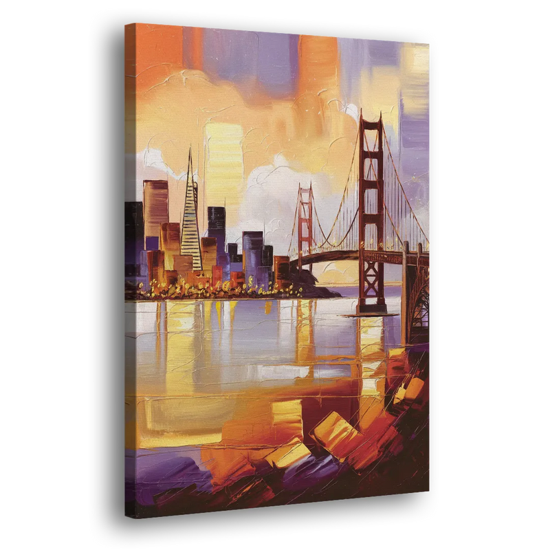 San Francisco Golden Hour Skyline - Canvas Print Art Sides