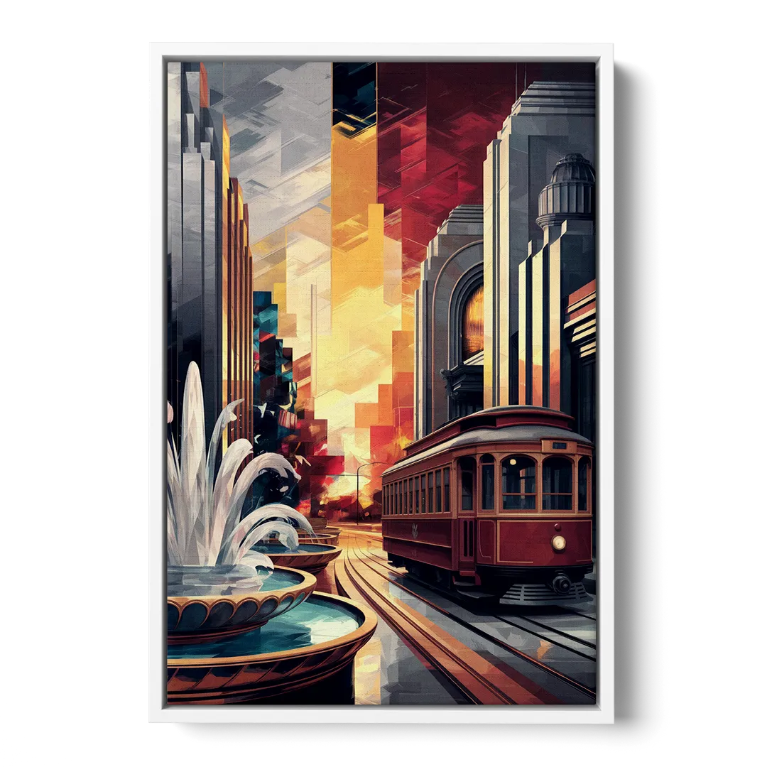 Kansas City Cultural Icons - White Frame Canvas