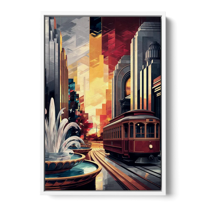 Kansas City Cultural Icons - White Frame Canvas