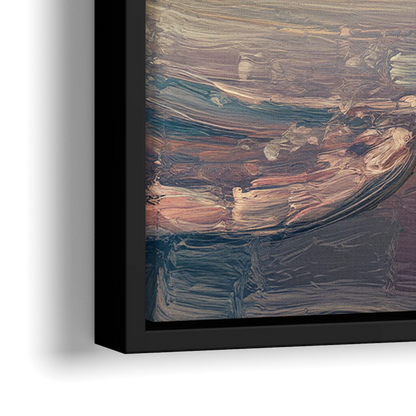 Seaside Coastal Sunrise - Close-Up Black Frame Canvas
