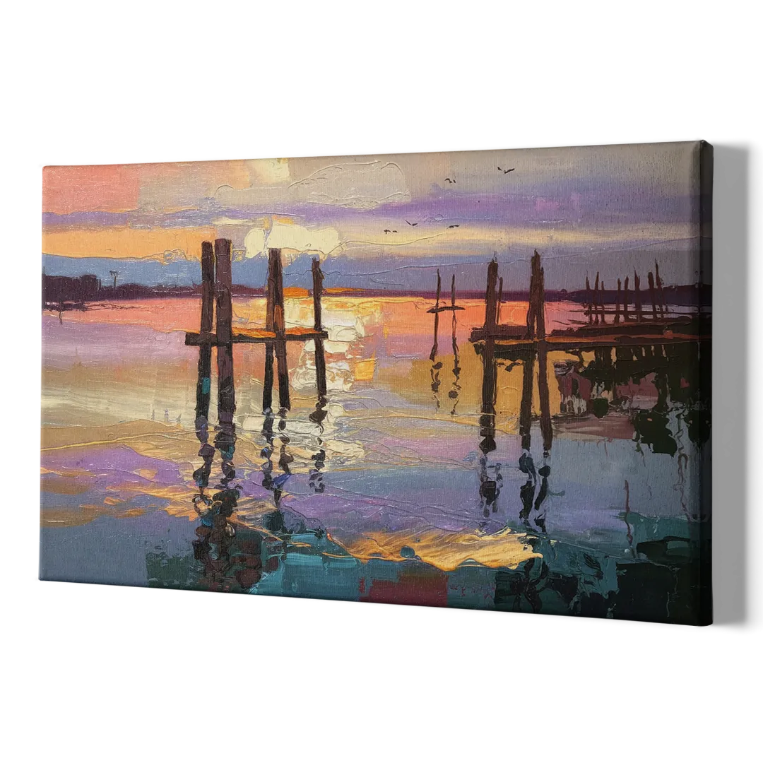 Tacoma Waterfront Sunset - Canvas Print Art Sides