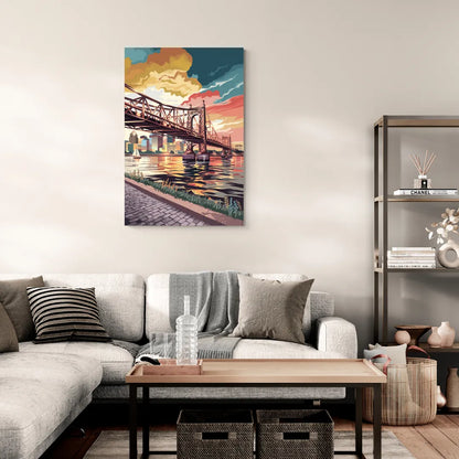 Philadelphia Waterfront - Canvas Wall Art Living Room
