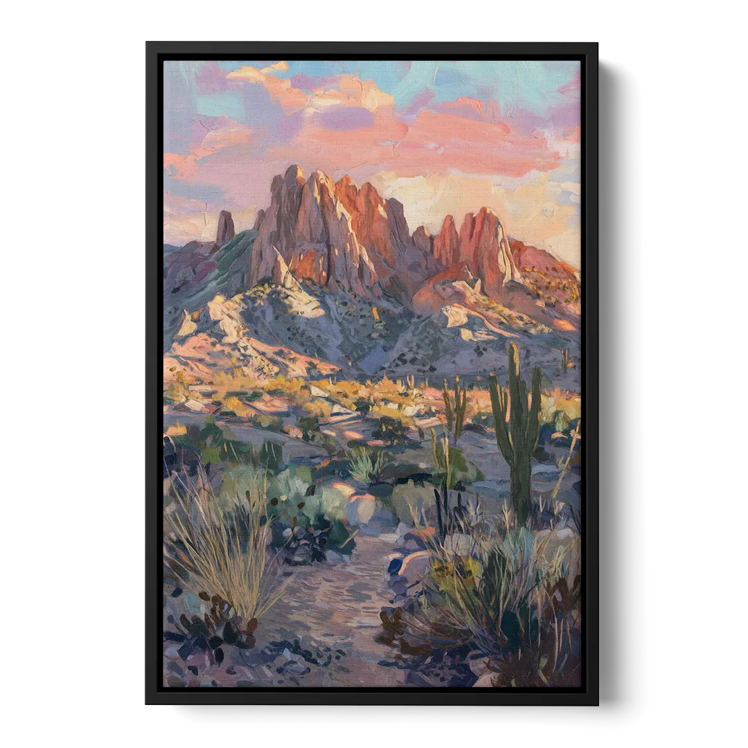 Albuquerque Sandia Mountains - Black Frame Canvas