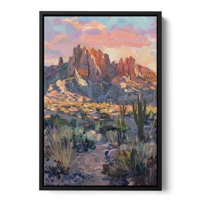 Albuquerque Sandia Mountains - Black Frame Canvas