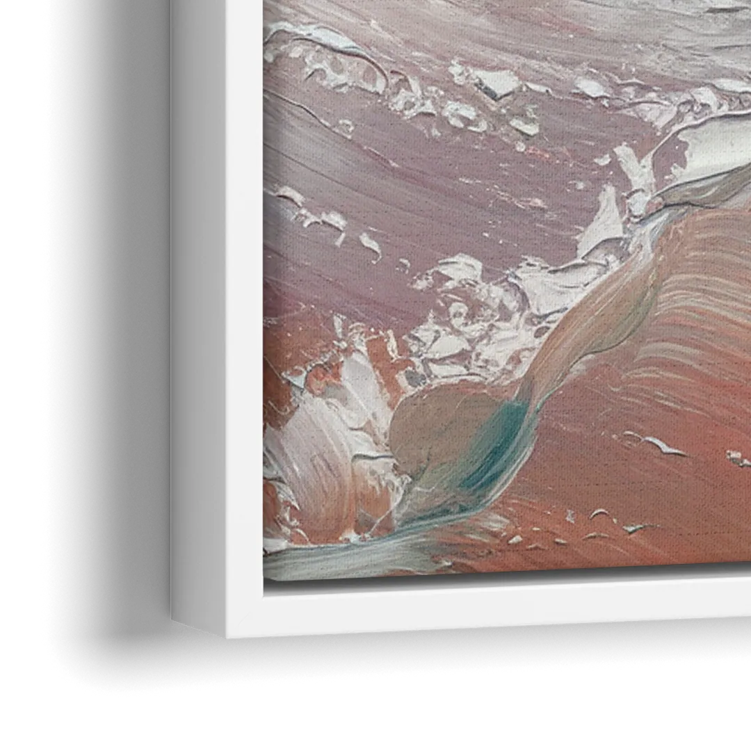 Long Beach California Ocean Waves - Close-Up White Frame Canvas