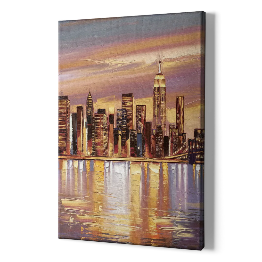 New York City Skyline at Dusk - Canvas Print Art Sides