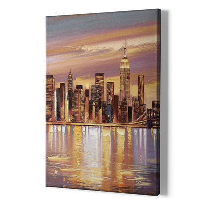 New York City Skyline at Dusk - Canvas Print Art Sides