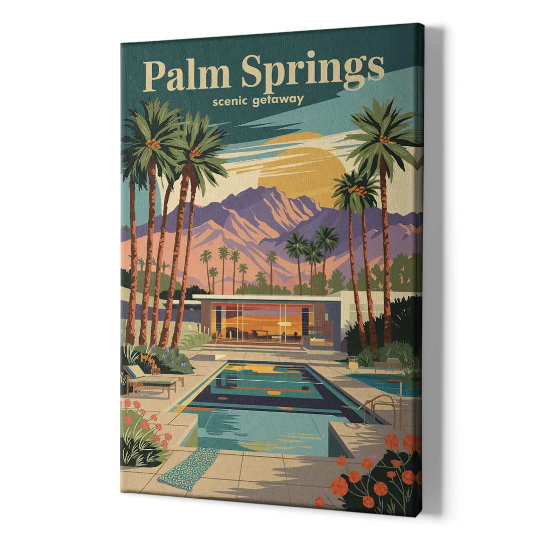 Palm Springs Scenic Getaway - Canvas Print Art Sides