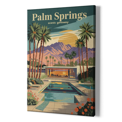 Palm Springs Scenic Getaway - Canvas Print Art Sides