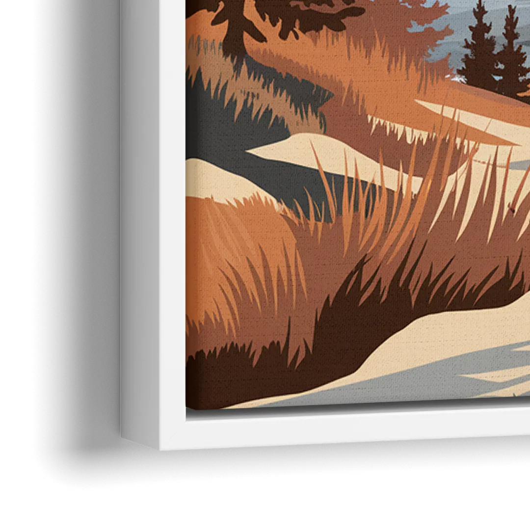 Vail Snowy Peaks - Close-Up White Frame Canvas