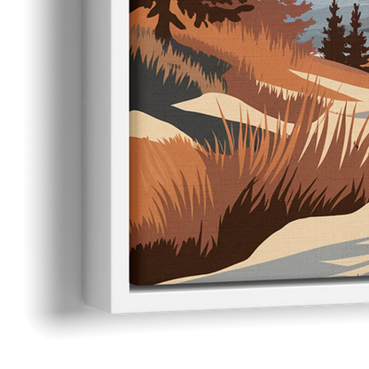 Vail Snowy Peaks - Close-Up White Frame Canvas