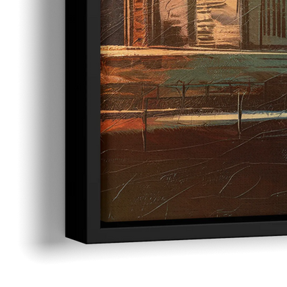 Detroit Urban Skyline - Close-Up Black Frame Canvas