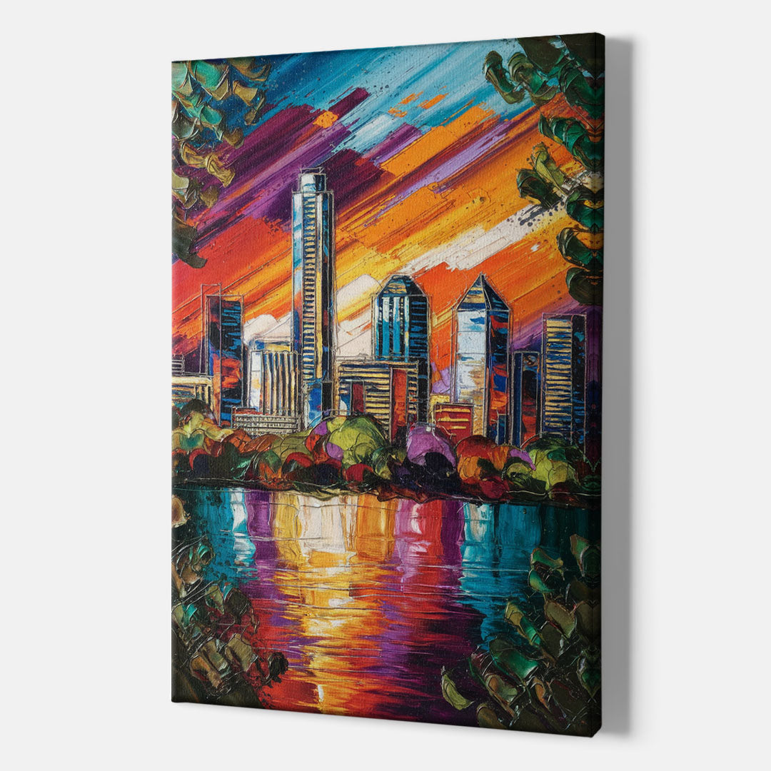 Austin Downtown Vibes - Canvas Wall Art Indoor