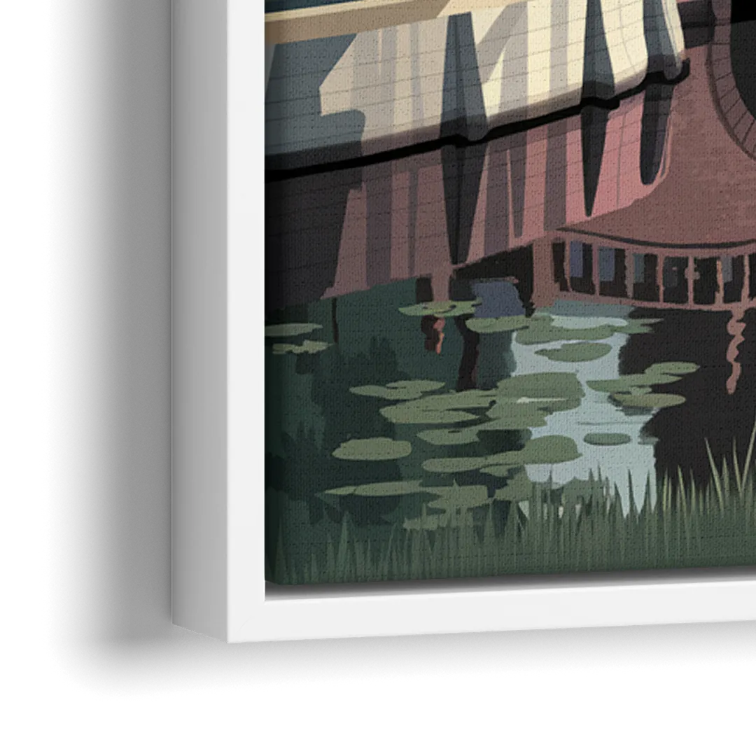 Augusta Scenic Golf Course - Close-Up White Frame Canvas