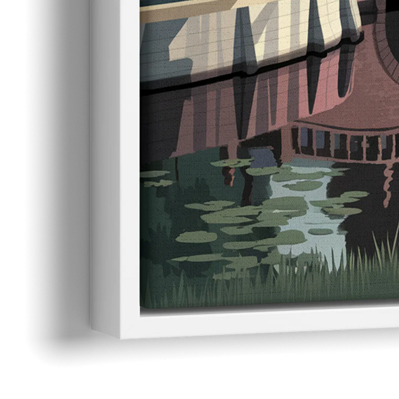 Augusta Scenic Golf Course - Close-Up White Frame Canvas