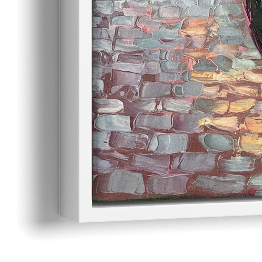 Madison Waterfront Stroll - Close-Up White Frame Canvas