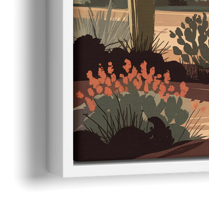 Chandler Arizona Cactus - Close-Up White Frame Canvas