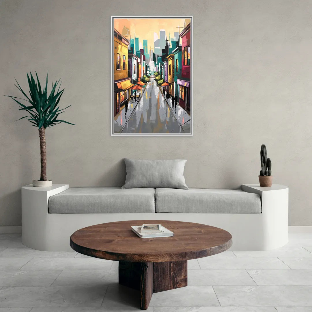 San Francisco Mission District Vibes - Living Room White Frame Canvas