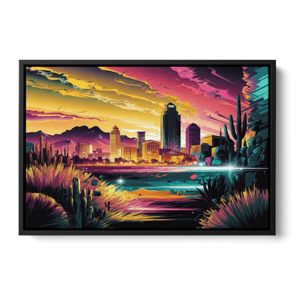 El Paso Scenic Landscape - Black Frame Canvas