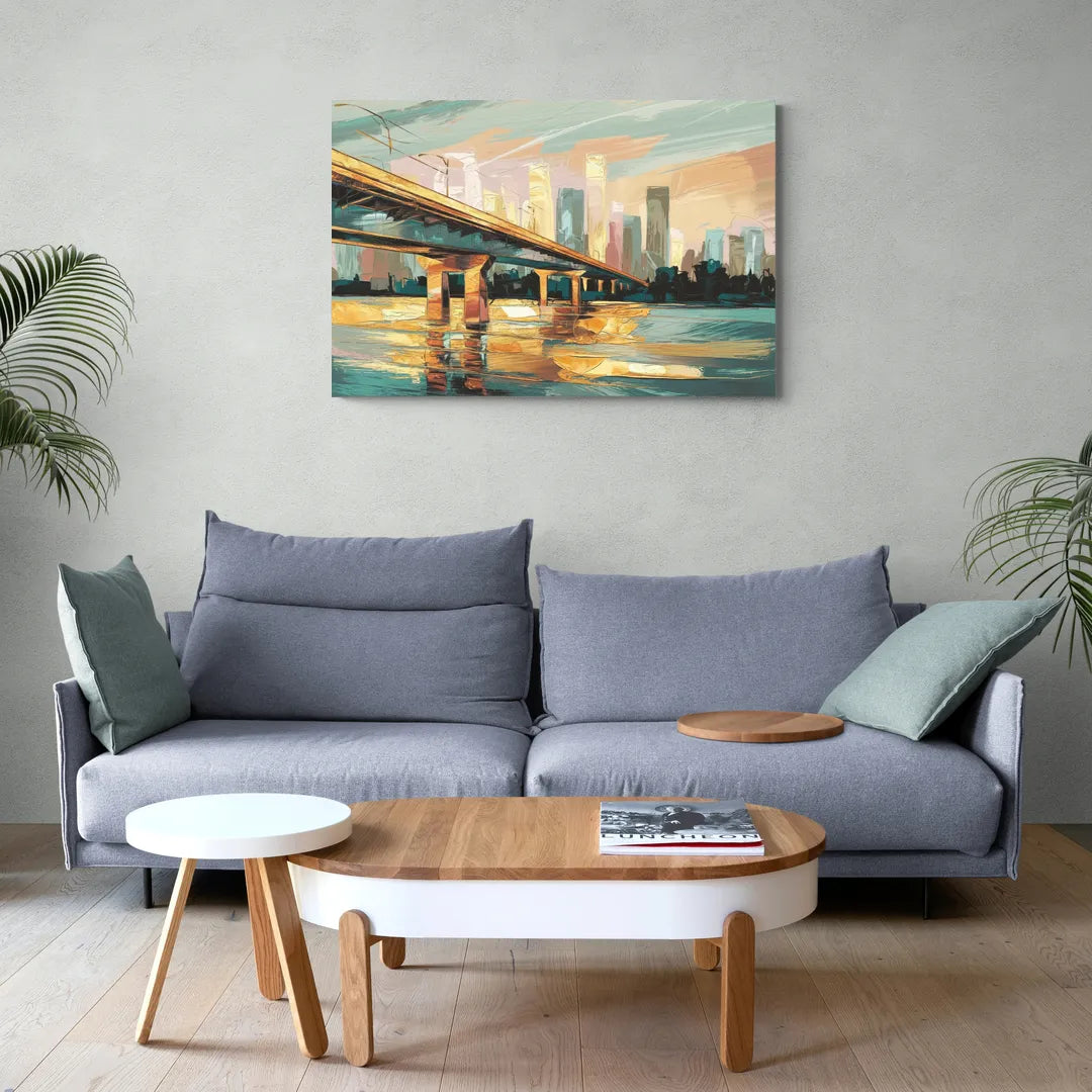 Houston Be Someone Bridge - Canvas Wall Art Living Room