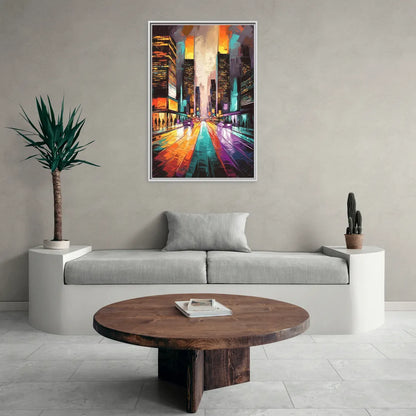 Joseph City Lights - Living Room White Frame Canvas