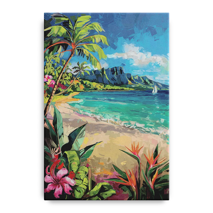 Honolulu Tropical Paradise - Canvas Wall Art
