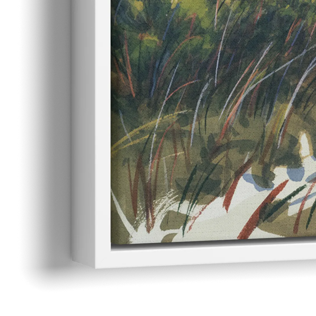 Frozen Tundra - Close-Up White Frame Canvas