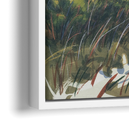 Frozen Tundra - Close-Up White Frame Canvas